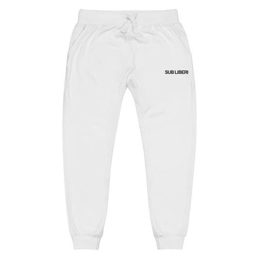 White fleece sweatpants