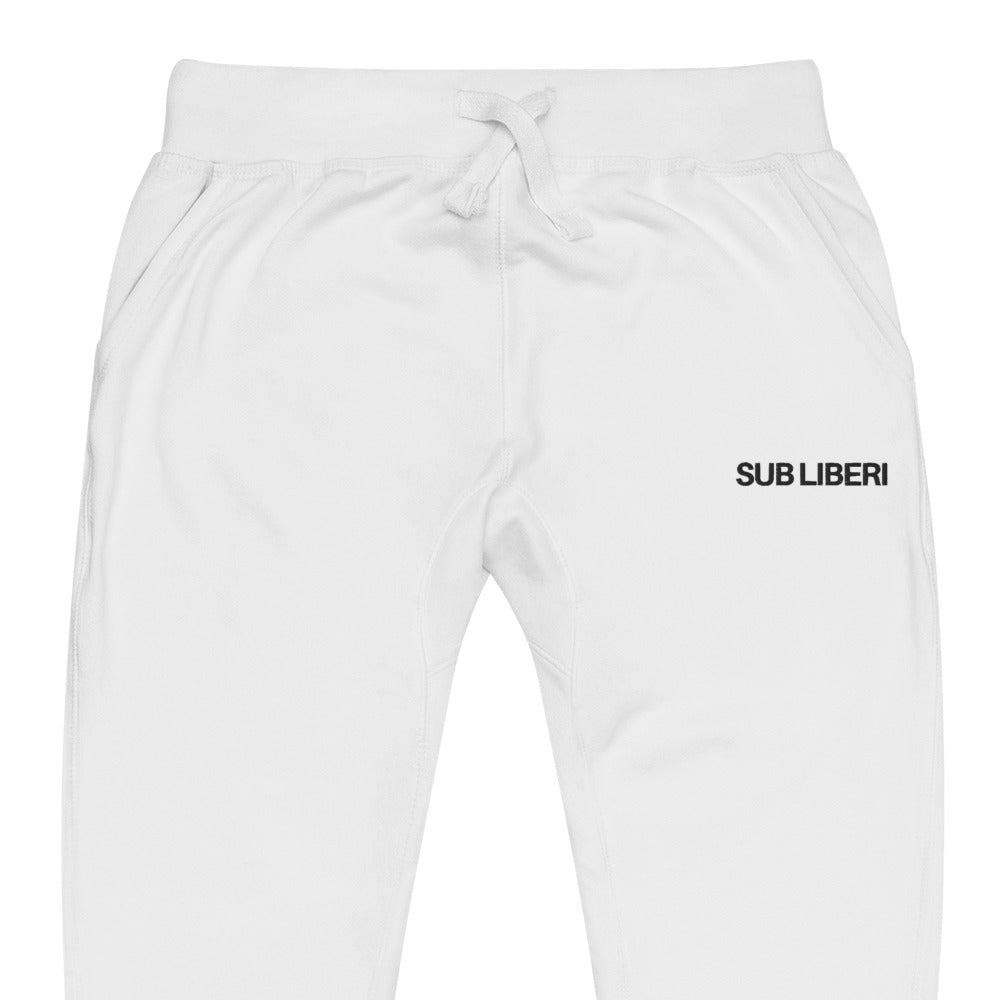 White fleece sweatpants